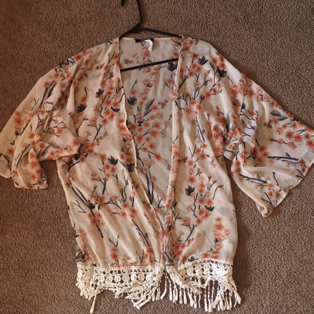 Kimono with orange blossoms